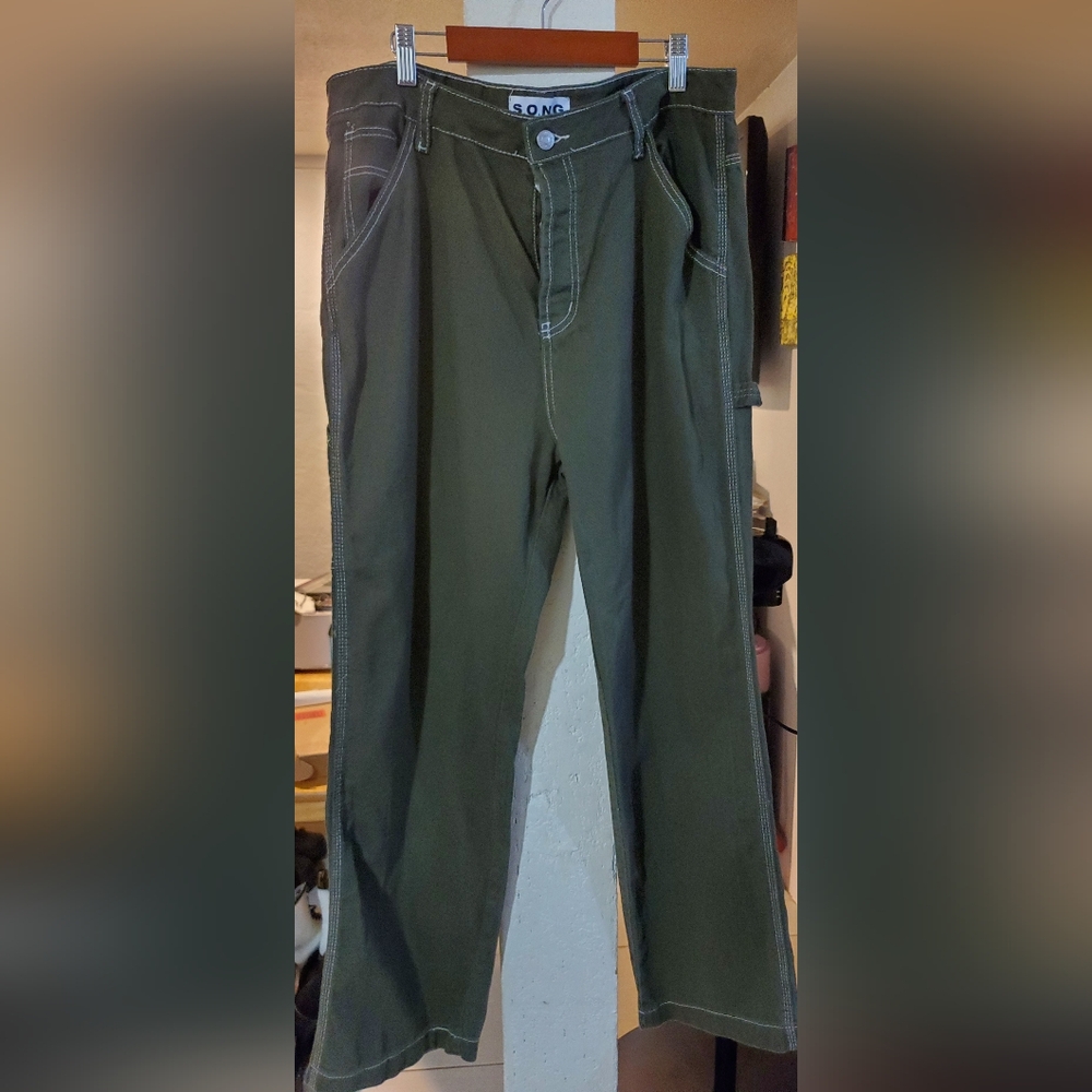 Baggy Olive Green Denim Jeans